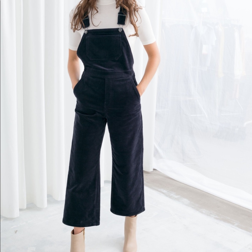ISO & Other Stories Wide-Leg Corduroy Overalls